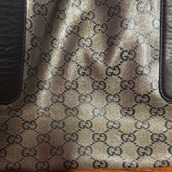 Gucci Vintage Beige & Black Monogram Tote. - Picture 14 of 14
